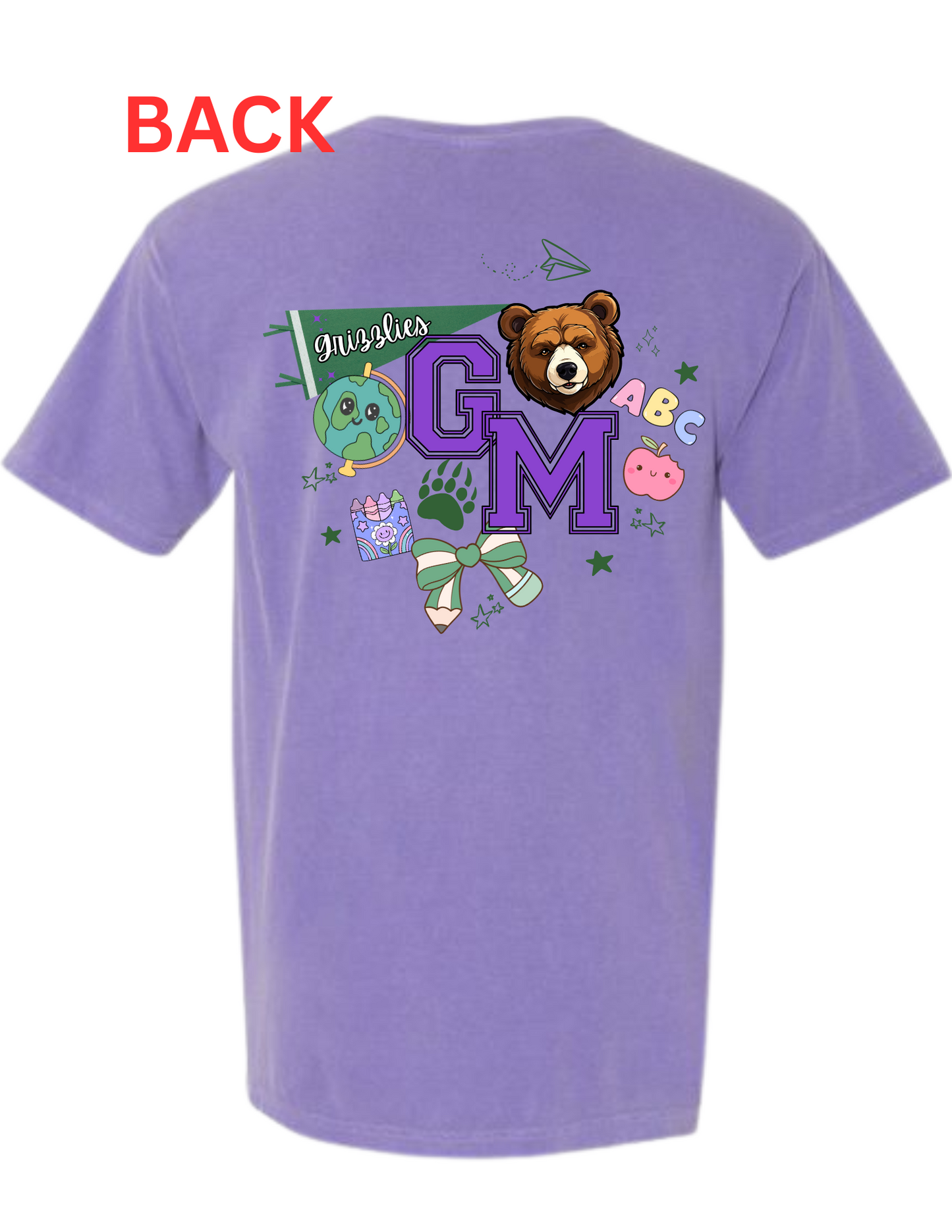 Green Mountain Elementary 'Grizzlies' Comfort Colors Crewneck Tshirt