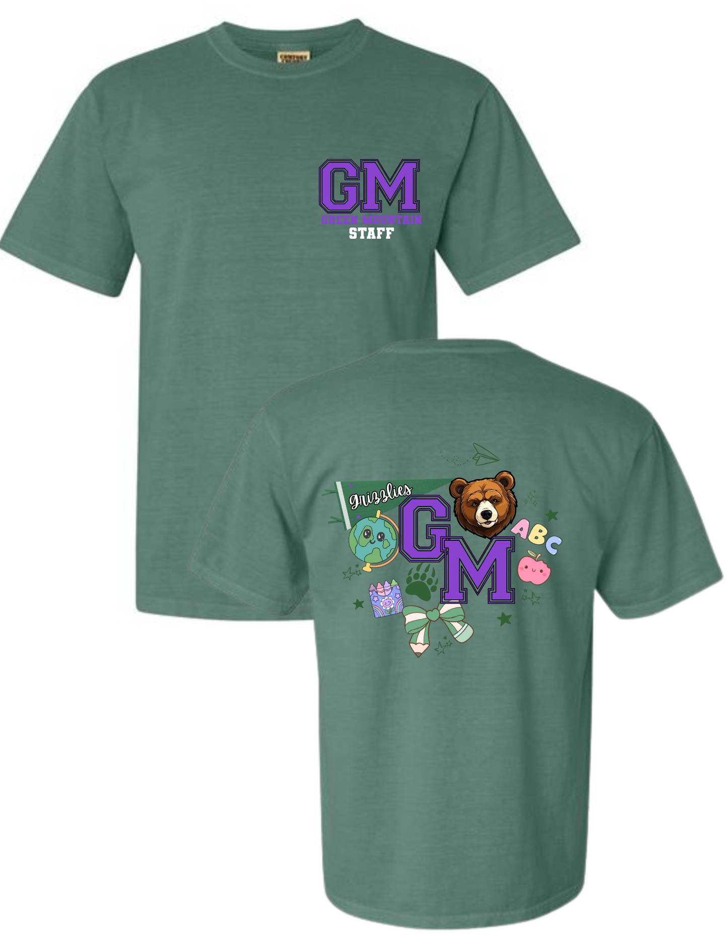 Green Mountain Elementary 'Grizzlies' Comfort Colors Crewneck Tshirt
