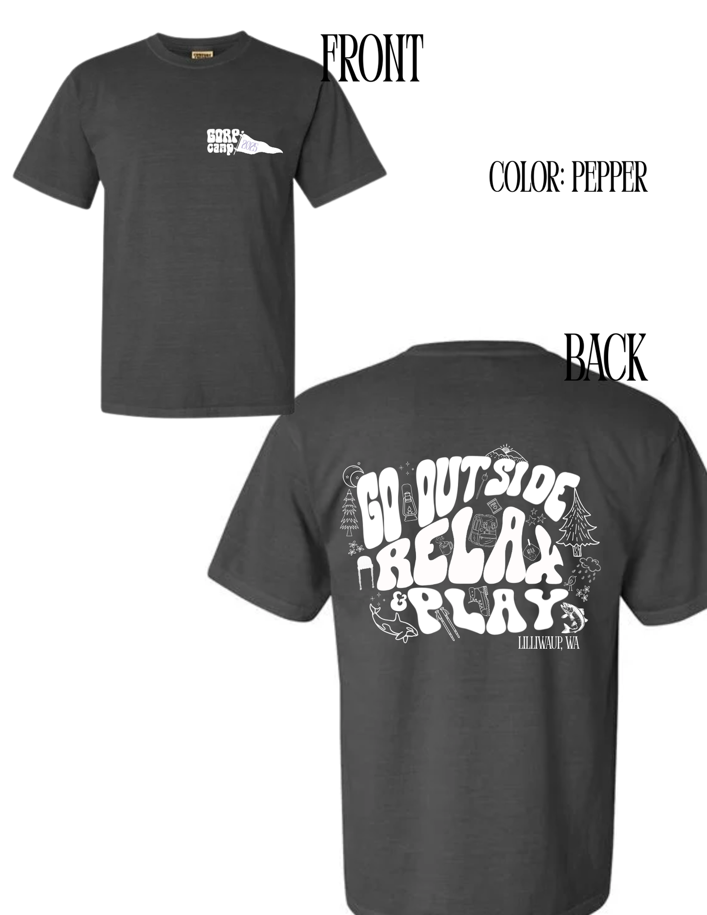 GORP Camp 2025 Comfort Colors Tshirt